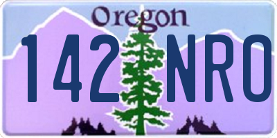 OR license plate 142NRO