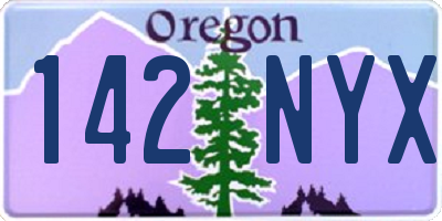 OR license plate 142NYX