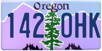 OR license plate 142OHK