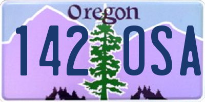 OR license plate 142OSA