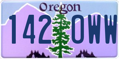 OR license plate 142OWW