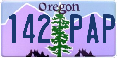 OR license plate 142PAP