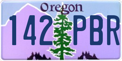 OR license plate 142PBR