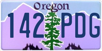 OR license plate 142PDG