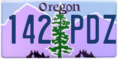 OR license plate 142PDZ