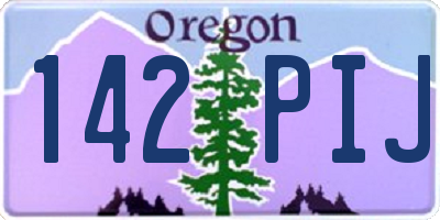 OR license plate 142PIJ
