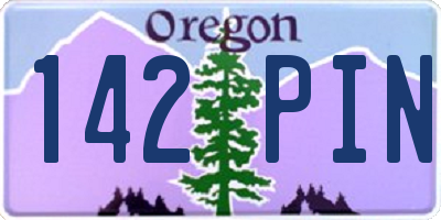OR license plate 142PIN