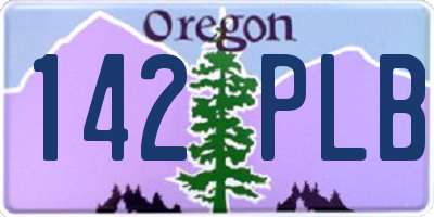 OR license plate 142PLB