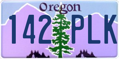 OR license plate 142PLK