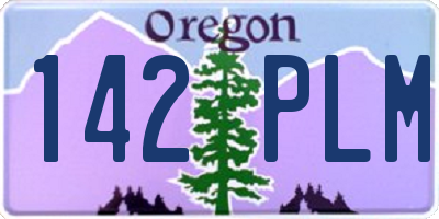 OR license plate 142PLM