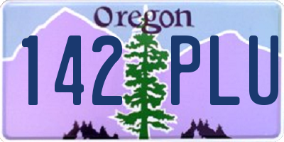 OR license plate 142PLU