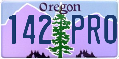 OR license plate 142PRO