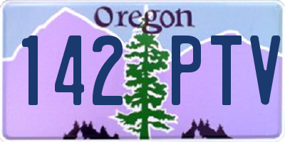 OR license plate 142PTV