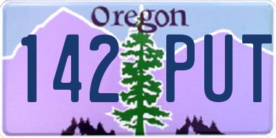 OR license plate 142PUT