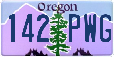 OR license plate 142PWG