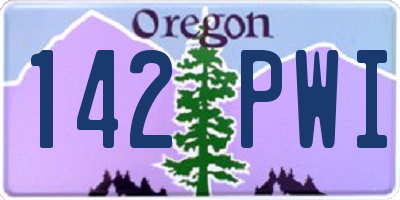 OR license plate 142PWI