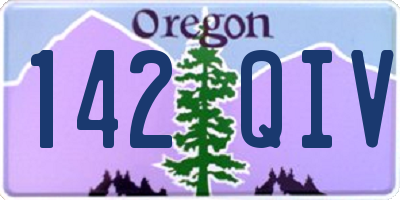 OR license plate 142QIV