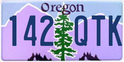 OR license plate 142QTK