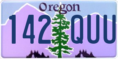 OR license plate 142QUU