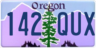 OR license plate 142QUX