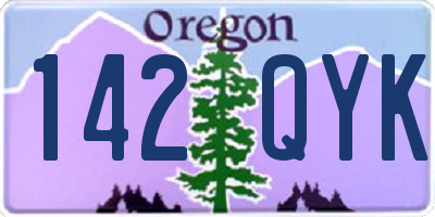 OR license plate 142QYK
