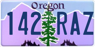 OR license plate 142RAZ