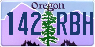 OR license plate 142RBH