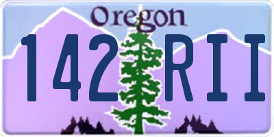 OR license plate 142RII