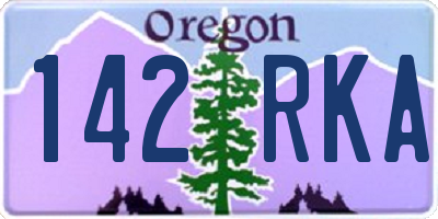 OR license plate 142RKA