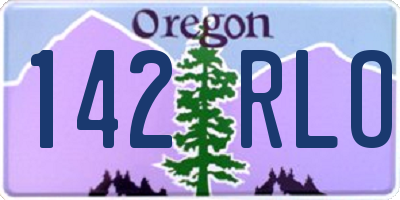 OR license plate 142RLO