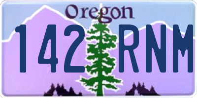 OR license plate 142RNM