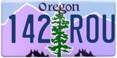 OR license plate 142ROU