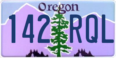 OR license plate 142RQL