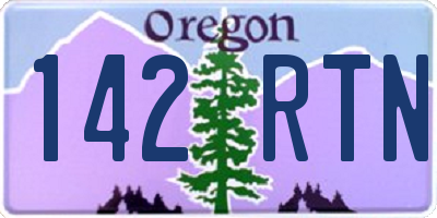 OR license plate 142RTN