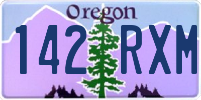 OR license plate 142RXM