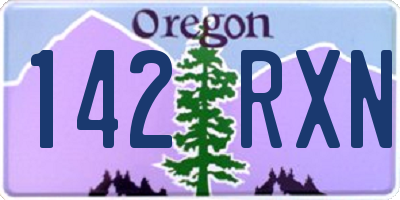OR license plate 142RXN