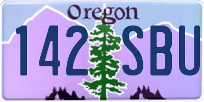 OR license plate 142SBU