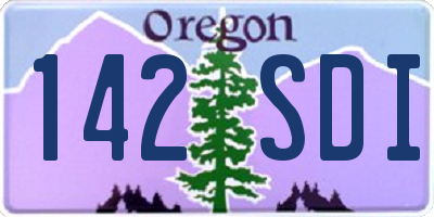 OR license plate 142SDI