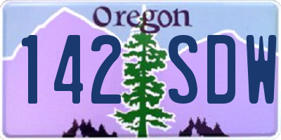 OR license plate 142SDW