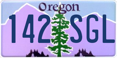 OR license plate 142SGL