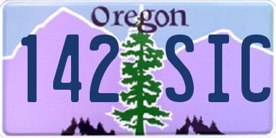 OR license plate 142SIC