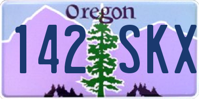 OR license plate 142SKX