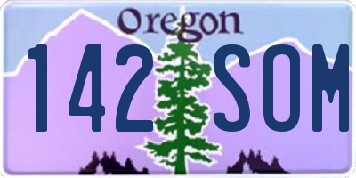 OR license plate 142SOM