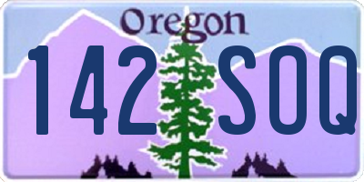 OR license plate 142SOQ