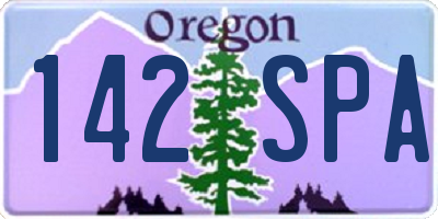 OR license plate 142SPA