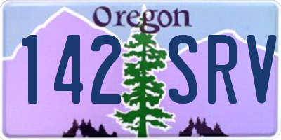 OR license plate 142SRV