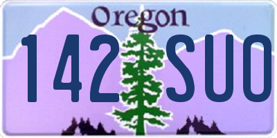 OR license plate 142SUO