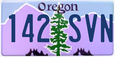 OR license plate 142SVN