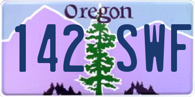 OR license plate 142SWF