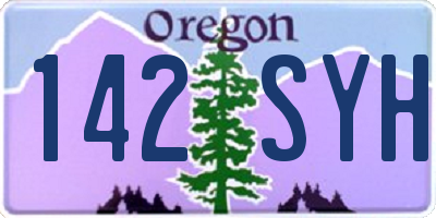 OR license plate 142SYH